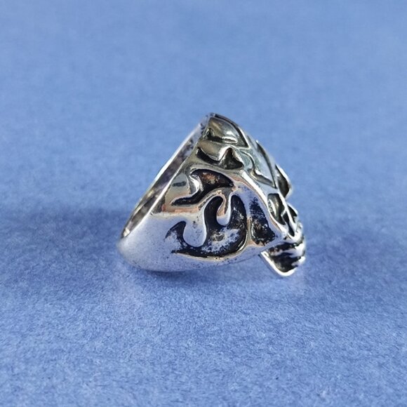 💀 Gothic Mars Attacks Alien Skull Heavy Metal Ring (Size 10) - Picture 3 of 4